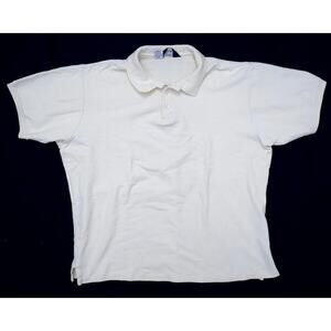 Vintage 90s Lands' End White Polo Shirt Men's XL